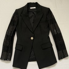 Gianni Versace Blazer Jacket Black Medusa Button Italy 40 Designer Womens