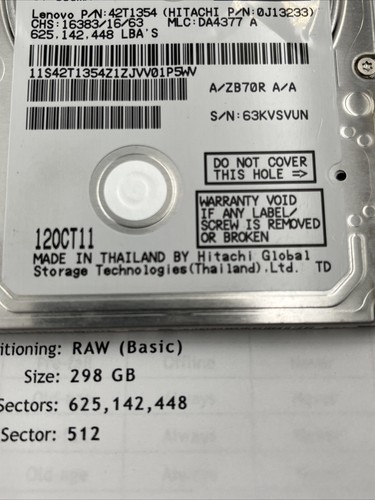 *Hitachi Laptop Hard Disk Drive HTS723232A7A364 SATA 320GB 7200 RPM - Afbeelding 4 van 8