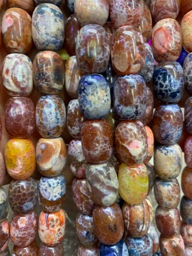 220 Pcs Rare Tibetan Natural Old Dragon Vein Colorful Agate Dzi 13x18mm Beads