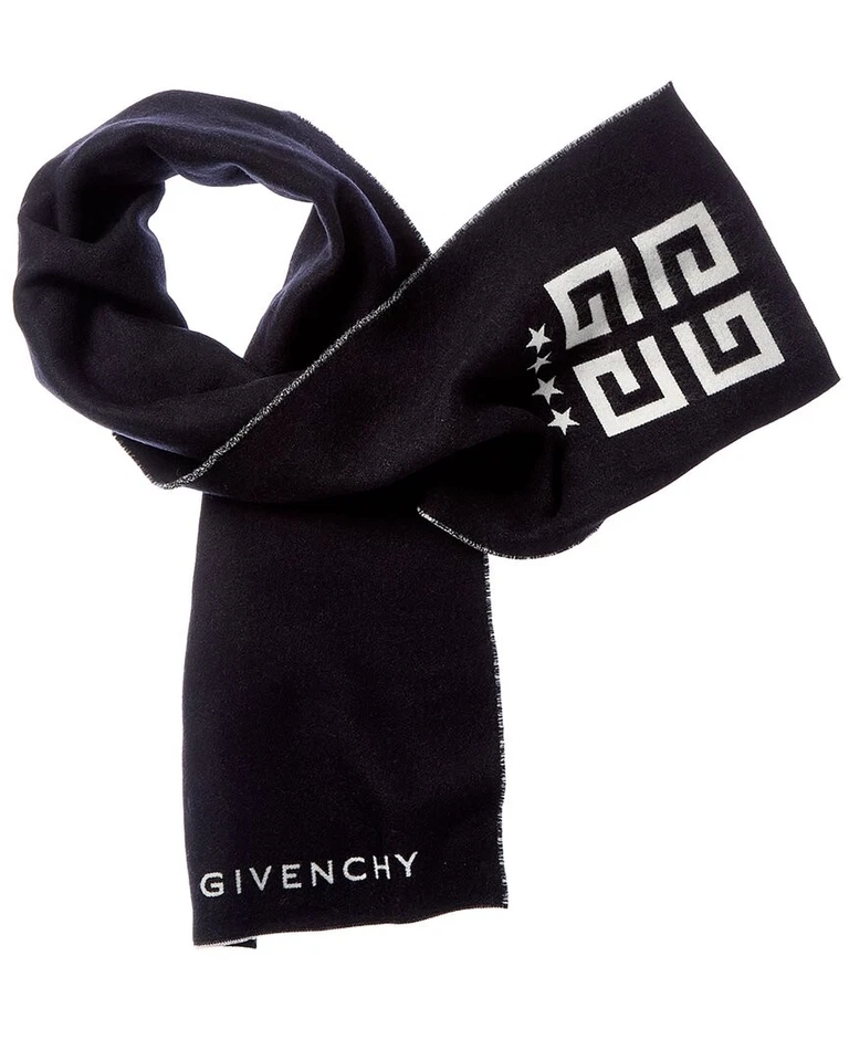 Bufanda para mujer Givenchy 4G reversible mezcla de lana y seda negra