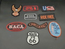 9 Embroidered Sew-On Biker Patches