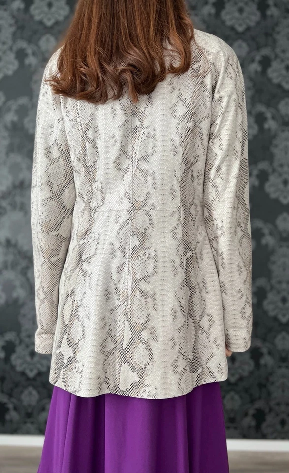 Franco Di Marco Leder Jacke Python Damen Denver 100% Echtes Leder Gr. 42 - Bild 3 von 4