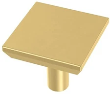  Simple Chamfered Square Kitchen Cabinet Knobs 1.12 in (29 mm) 10 Bayview Brass