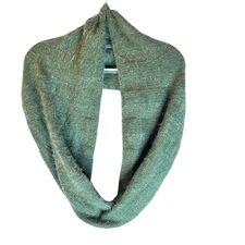 Green Knit Infinity Scarf Soft Cozy Warm Accessory