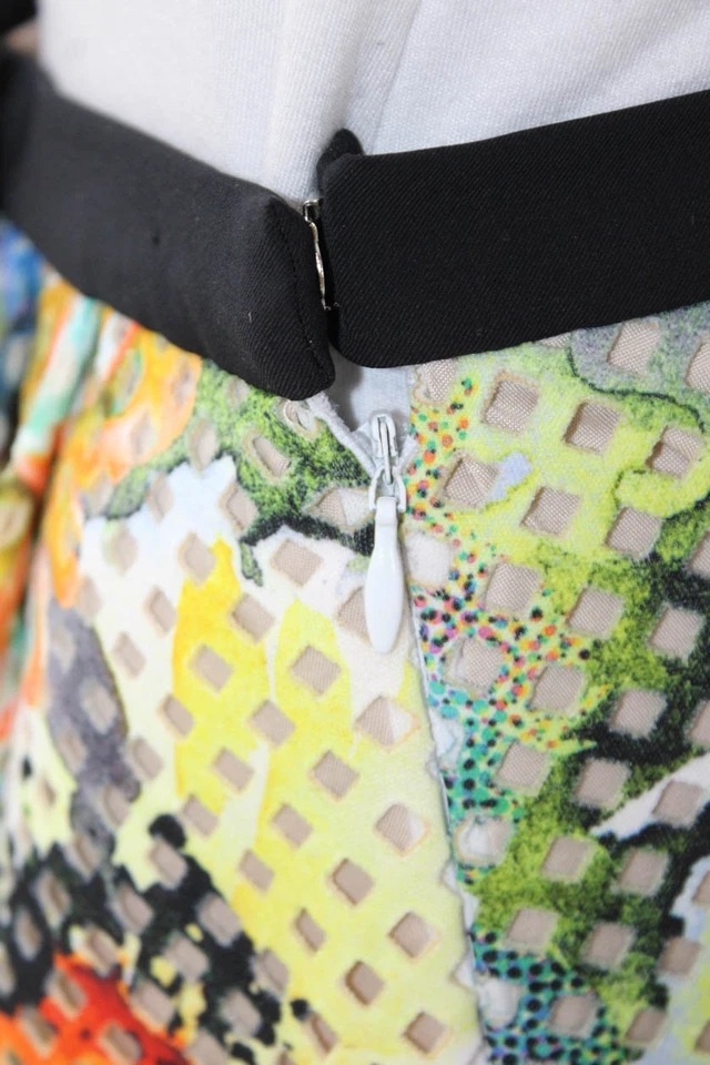 Clover Canyon Womens Printed Laser Cut Lined Knee Length Skirt Multicolor Size L - Image 4 of 4