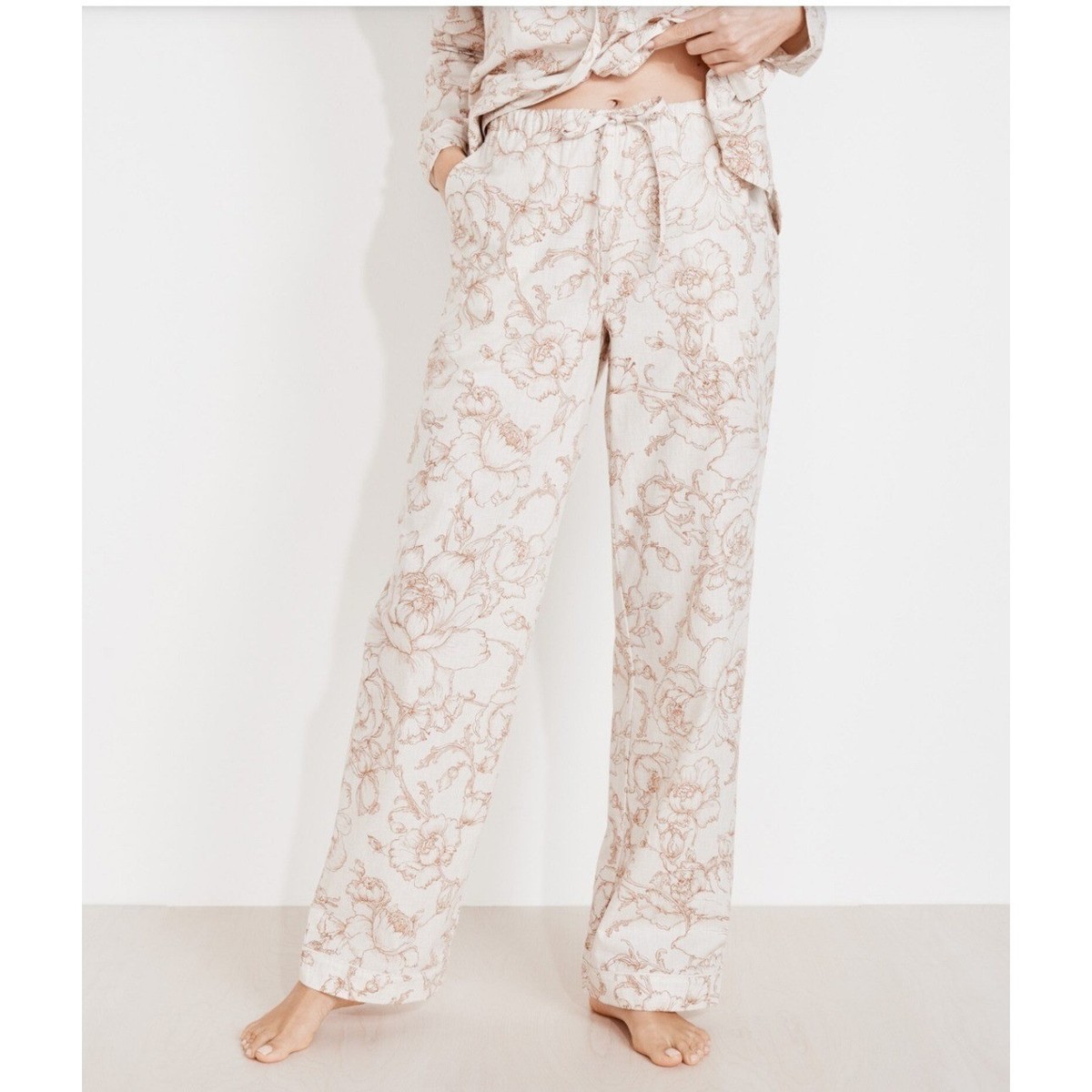 Haven Well Within Organic True Cotton Floral Drawstring Pajama Pants Womens XS View 2