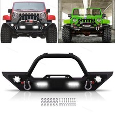 Front Bumper W Led Lights D-rings For 2007-2018 Jeep Wrangler Jk Unlimited Front Bumper W Led Lights D-rings For 2007-2018 Jeep Wrangler Jk Unlimited