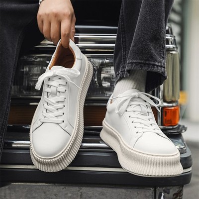 Men's Faux Leather Board Shoes Lace Up Casual Lace Up Round Toe Sport Fashion