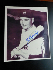 Johnny Mize Signed 8 x 10 Black and White Photo with COA