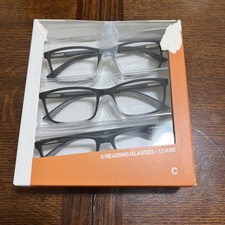 Foster Grant Design Optics Classic Square Reading Glasses 1.25 3 Pack