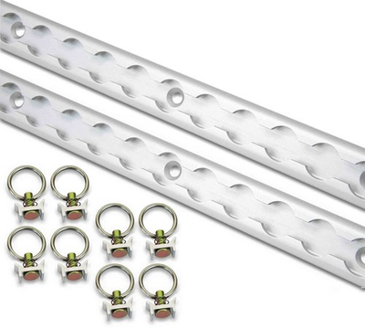 #ad #ad 8#x27; L Track Powder Coated 2 amp; Stud w Stainless Steel Ring 8 Tie Down System $124.59