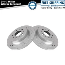 Performance Brake Rotor Drilled Slotted Rear Coated Pair for Volvo