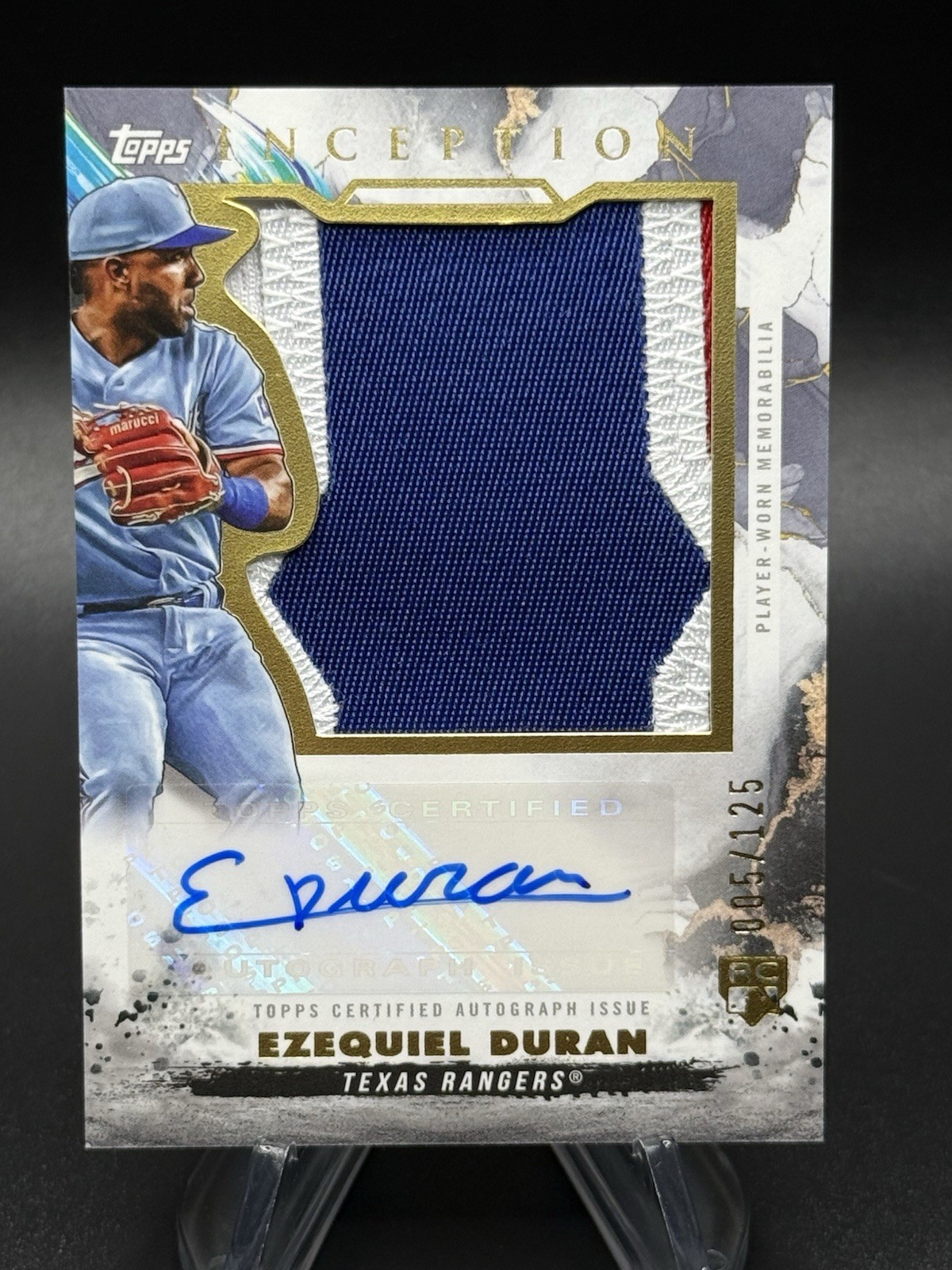 2023 Ezequiel Duran Topps Inception #IAJP-ED Jumbo Patch Auto /125