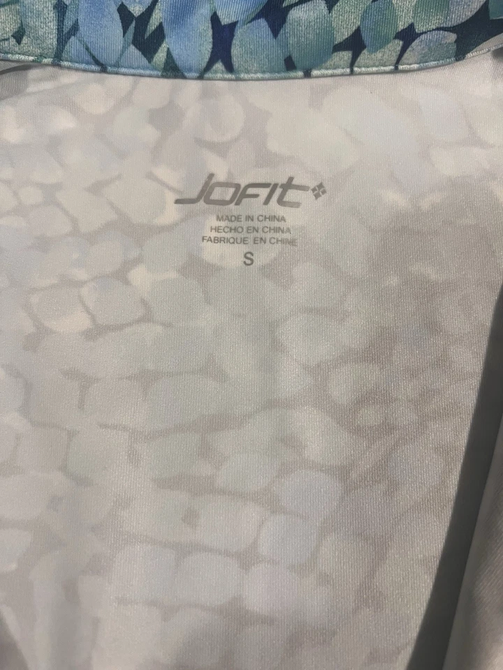 Jofit Womens Lightweight Green/Blue Sleeveless Golf Polo Shirt 1/4 Zip Size S - Image 4 of 4