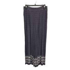 American Eagle Outfitters Navy Blue White Geometric Print Wide Leg Pants Small