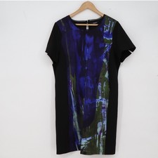Simply Vera Vera Wang Dress Womens XL Shift Abstract Art Print Black EXCELLENT