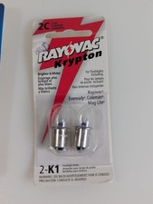 RAYOVAC Krypton Flashlight Bulbs K1-2 Flashlight 2C Battery Two Bulbs Pack NOS