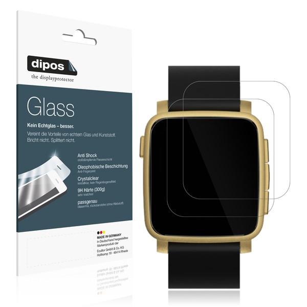 2X Schutzfolie FüR Pebble Time 2 - Anti-Shock 9H Folie Dipos Glass-image