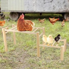 Chicken Coop Perch Stand Wooden Habitat Decor Easy to Assemble Standing Rack