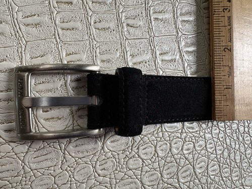 Vintage Bruno Magli Gürtel Herren 36-37 schwarz Wildleder Leder Italy signiert silberne Schnalle - Bild 11 von 20