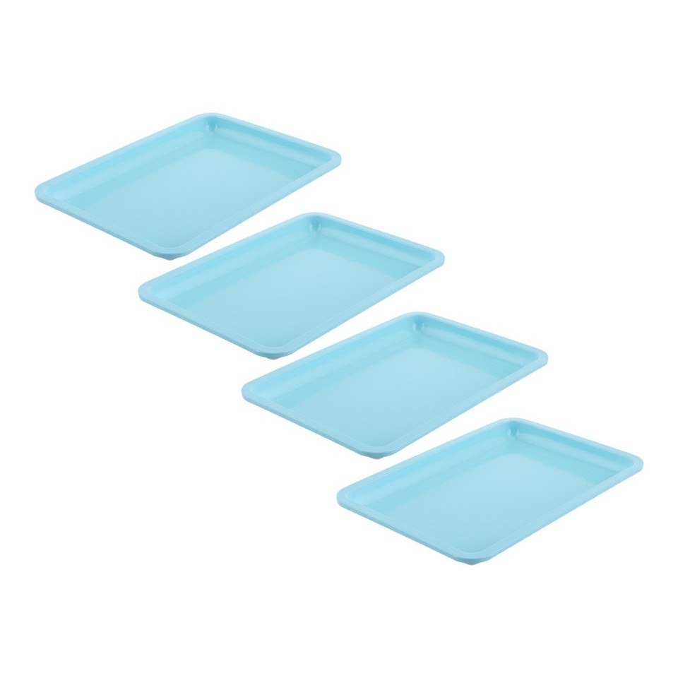 4pcs Stainless Steel Decorative Tray – 7.1x4.9x0.7in Rectangular Metal ...