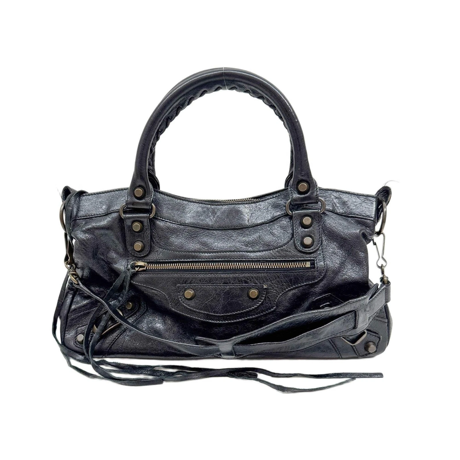 Balenciaga — BALENCIAGA The First Black Leather Two Way Bag