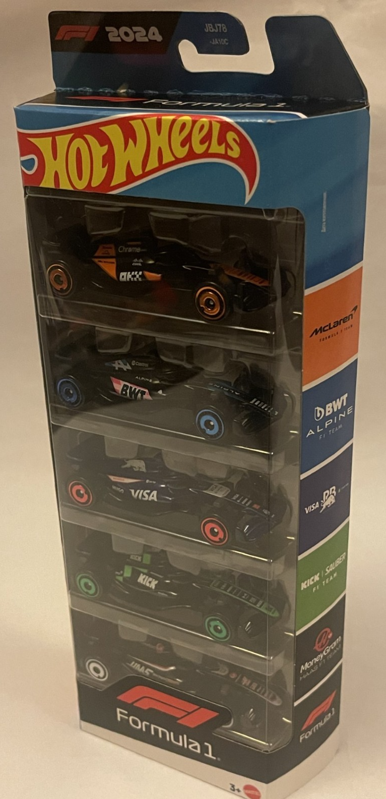 Formula 1 2024 McLaren Alpine Racing Bulls Sauber Haas 5 pack 1:64 by Hotwheels