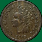 1868 Indian Head Cent Choice Fine F+ Coin #36556