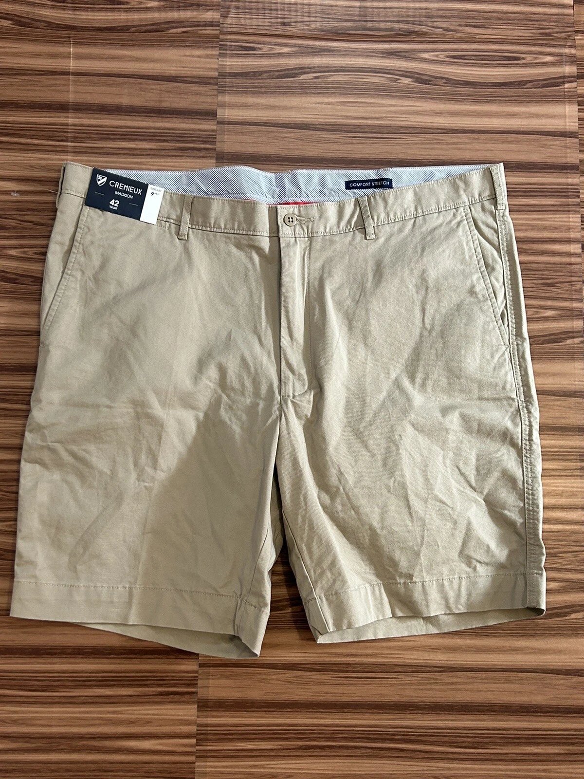Cremieux Madison Shorts Mens sz 42 Chino Khaki Tan Casual Golf Pockets