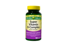 Spring Valley Super Vitamin B-Complex Tablets Dietary Supplement, 100 Count