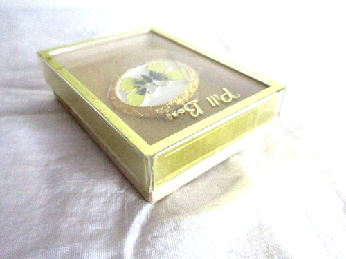 Vintage PILL BOX SNAP TOP BUTTERFLY GOLD TONED NEW OLD STOCK - Photo 9/9