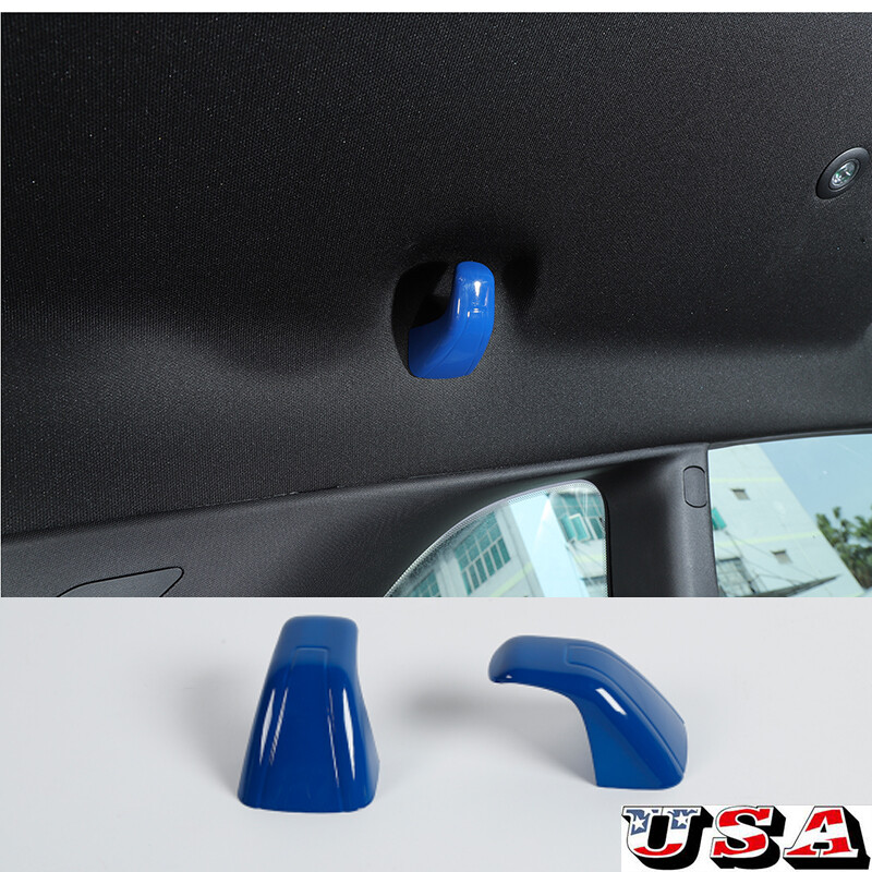 2Pcs Blue ABS Rear Hook Trim Cover Decor Accessories For 2015+ Dodge Challenger