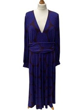 Boden Daphne Jersey Maxi Dress V-Neck Blue Purple Size 18R 1 RVB001