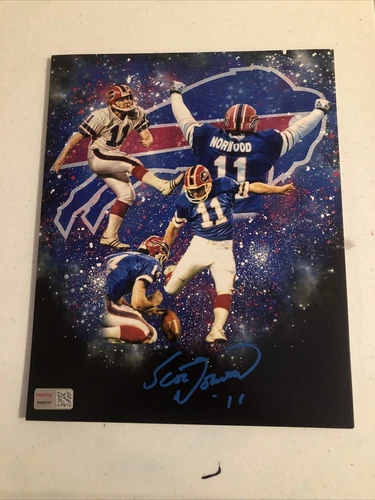 BUFFALO BILLS- SCOTT NORWOOD SIGNED AUTOGRAPH 8x10 PHOTO TRISTAR COA WIDE RIGHT