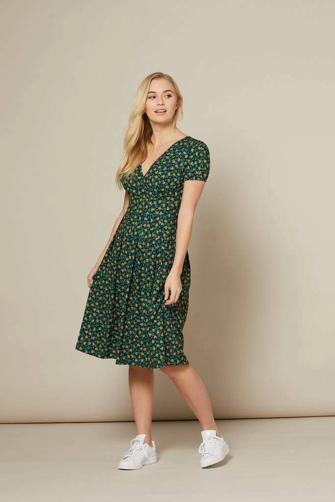 VALENTINO Sheen ""VALENTINA FLOREALE"" FIORI COLLO A V manica corta SWING DRESS rockabilly