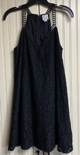Blue Rain black lace Aline dress Sz Small fully lined