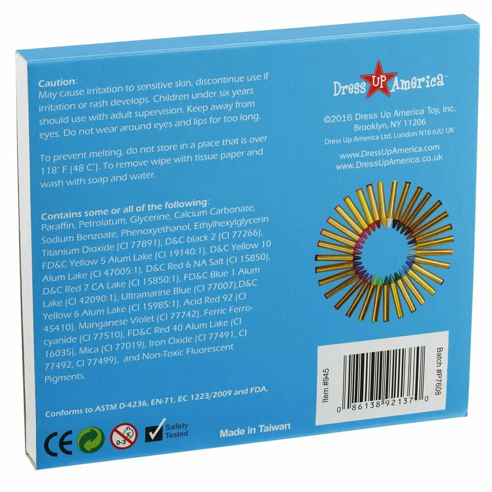 Crayones de pintura facial y corporal Dress Up America 32 colores seguros y no tóxicos Foto 2 de 4