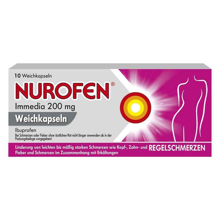 NUROFEN® Immedia 200 mg Weichkapseln bei Regelschmerzen · 10 St · PZN 00146519