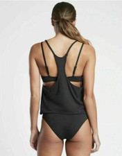 Athleta Seascape Blousy Tankini TOP Size 34B/C- Black- NWT
