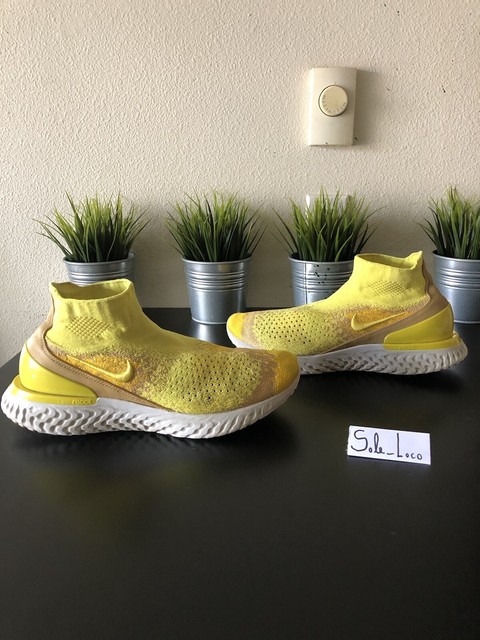 nike rise react flyknit yellow