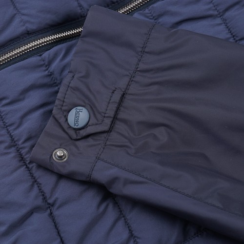 Herno Navy Blue Quilted Lightweight Insulated Puffer Jacket M (Eu 50) New - Picture 5 of 10