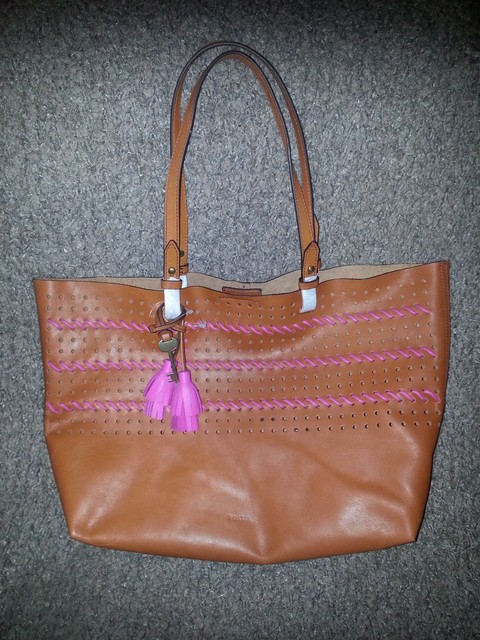 fossil rachel leather tote