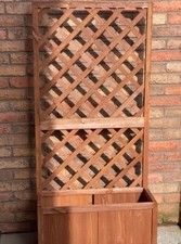 Garden Trellis Planter Outdoor Patio Flower Plant Pot With Climbing Support Wood