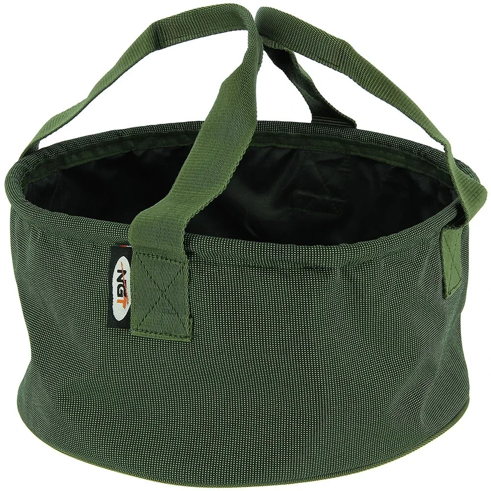 NGT Green Collapsible Green Groundbait Bowl with Handles. Carp & Match anglers.