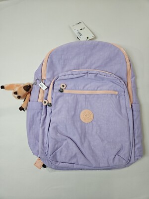 Kipling Seoul Backpack Endless Lilac C With Monkey 27 L/7 Gal NWT