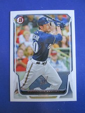 Rare! 2014 BOWMAN - FOIL ALIGNMENT - ERROR - Jonathan Lucroy #206 Brewers