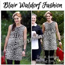 Dolce & Gabbana leopard print shift dress 40/4 Blair Waldorf GG
