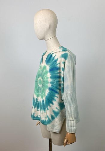 NOT SHY Blue Oversized 100% Cashmere Hoodie V-Neck Pullover Sweater Size S/M - Picture 8 of 19