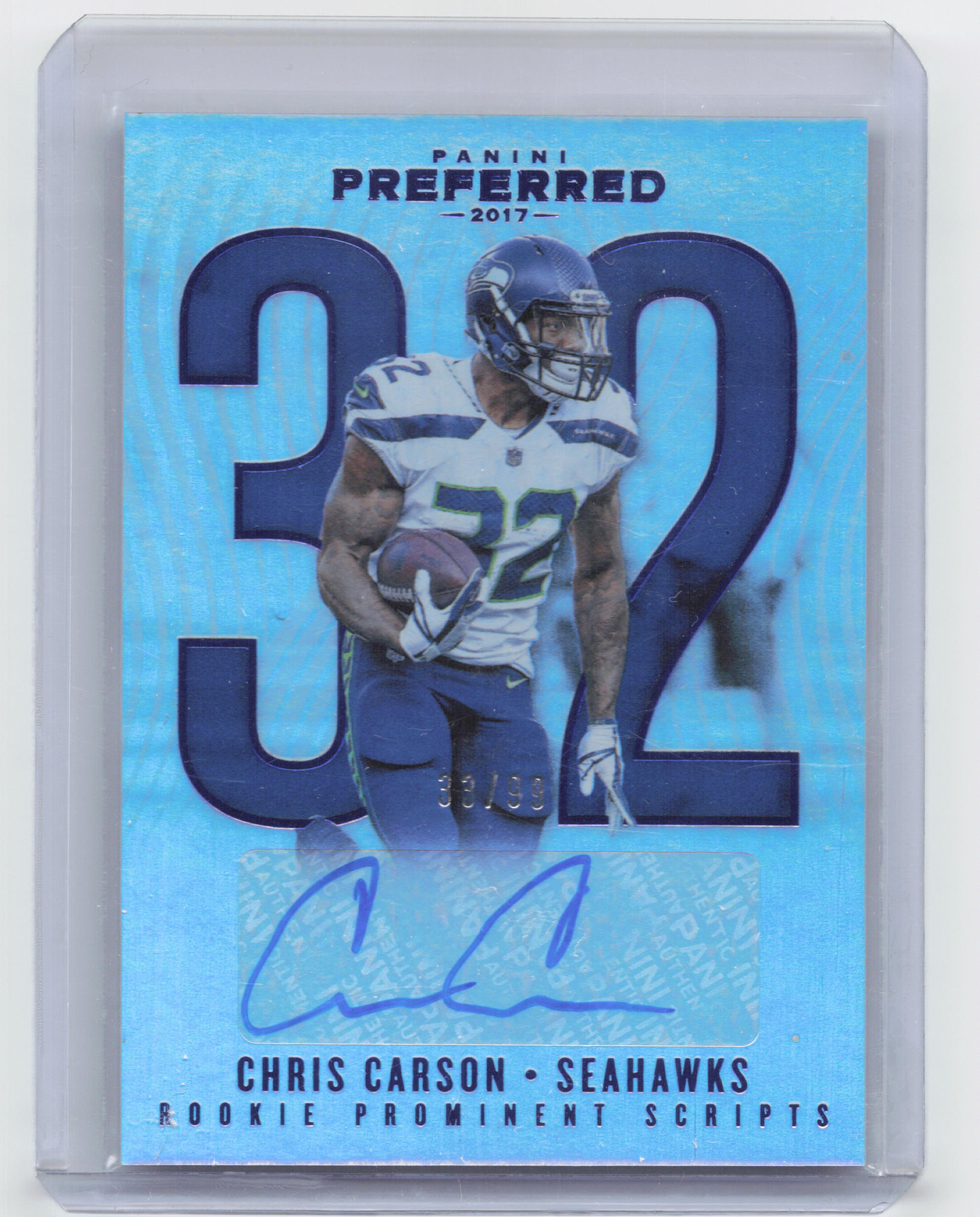 Chris Carson Panini Preferred #279 Autograph