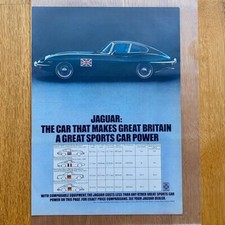 Jaguar E-Type Coupe Oldtimer Sports Car Power 1970 Vintage Ad Werbung Reklame